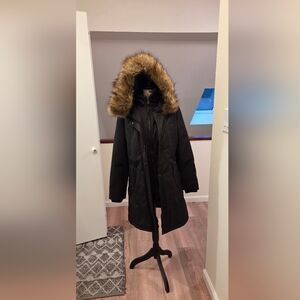 1 Madison Expedition Heritage Collection Black Snow Jacket with Faux Fur Trim
